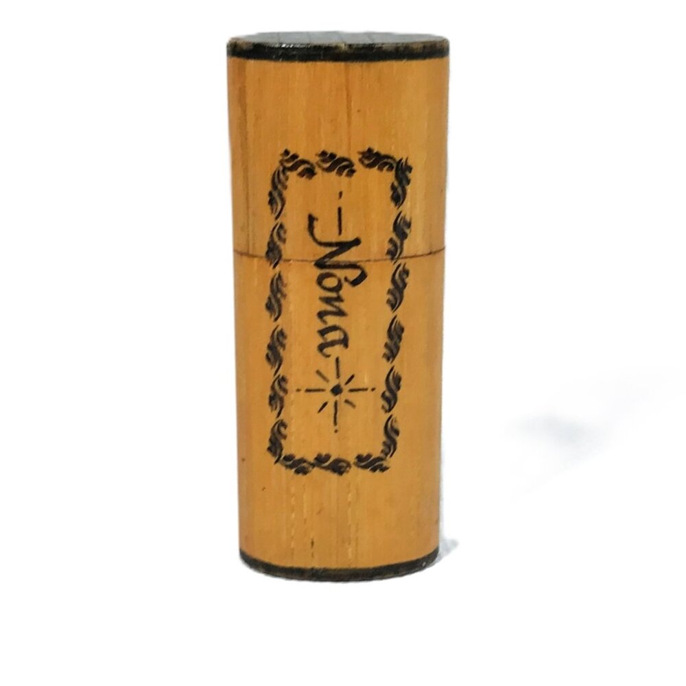 Vintage Wood Lighter Case Handmade from Toothpicks NONA